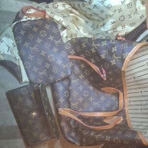 Louis Vuitton Brown and Tan Monogram Bag Trio